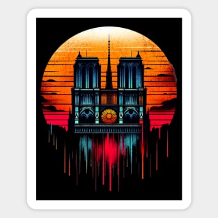 Notre Dame Paris Circle Design Sticker